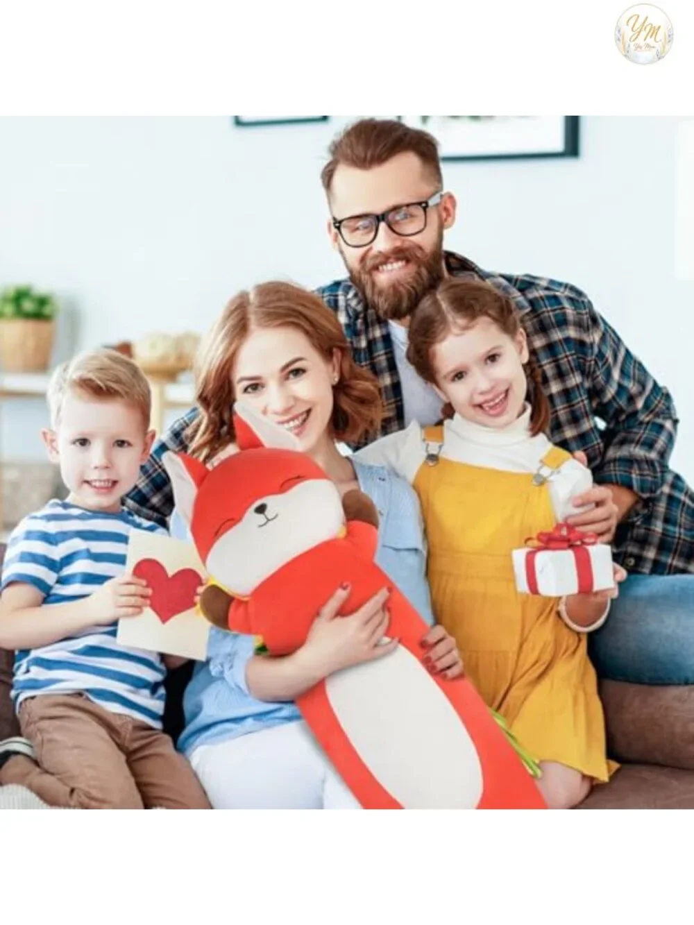 36 inch Plush Fox Pillow, Giant Jumbo Stuffed Animal Toy for Kids